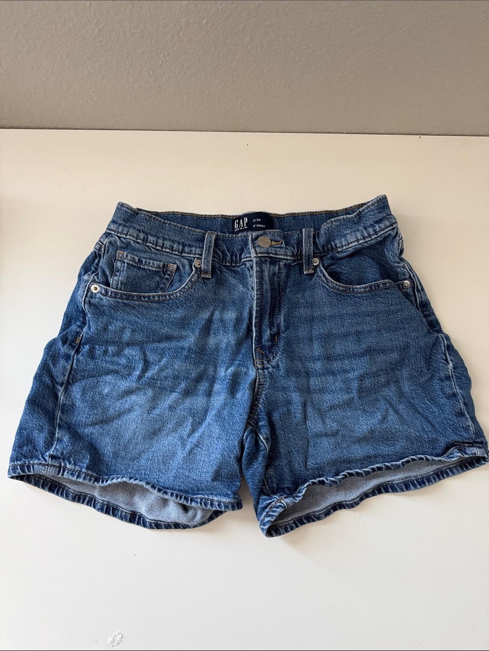 GAP Classic Medium Blue Denim Cutoff Shorts